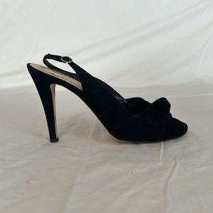 COPY - Butter Black Suede Slingback Heels 8.5
